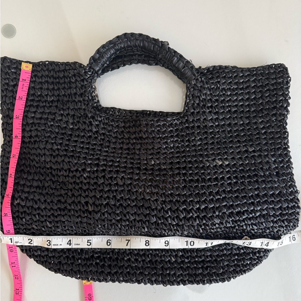 Flora Bella Napa Soft Tote |Raffia Summer Bag Boho Chic Leather Braided Handles - Picture 7 of 14